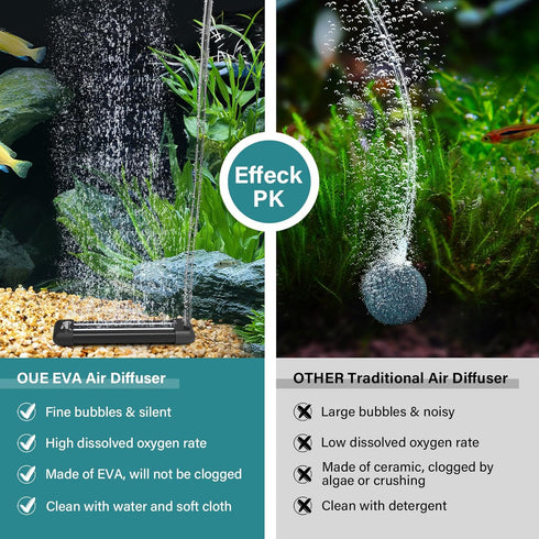 hygger Non-Clogging Fish Tank Bubbler - Aquarium Air Stone with Special EVA Material for Nano Air Pump