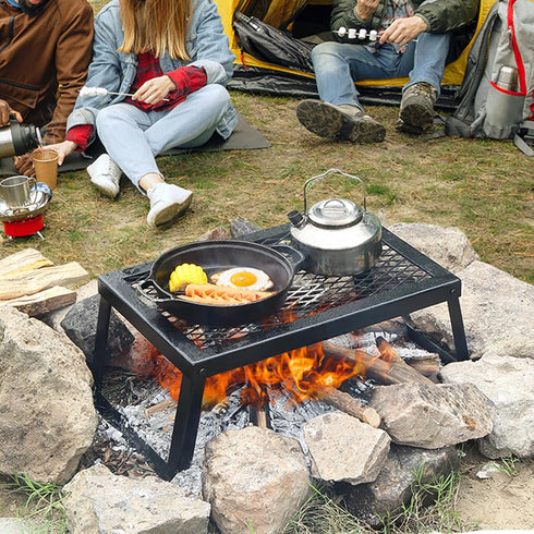 VEVOR Folding Campfire Grill, 18" Portable Camping Grates Over Fire Pit, Heavy Duty Steel Mesh Grate