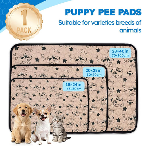 SEHFKKD 20"x28" Washable Pee Pads for Dogs, Absorbent Reusable Puppy Training Pads, Leakproof, Non-Slip, Waterproof Cat