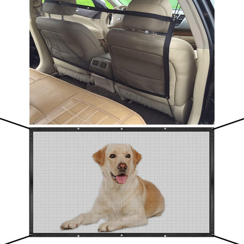 SUV Dog Barrier, Visible Car Divider for Dogs, Easy to Clean Mesh Front Seat Net for SUV, Truck, Vehicle