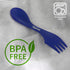 Tapirus 4 Blue Spork to Go Set, Durable BPA Free Spoon, Fork, Knife Combo Utensils for Camping in Carrying Case