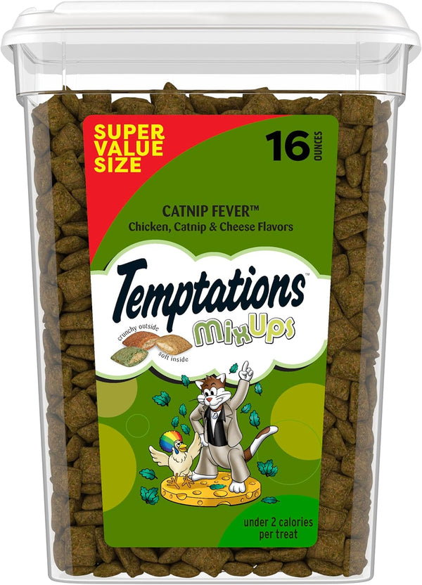 Temptations Cat Treats, Classic Crunchy and Soft Cat Treats, Catnip Fever Flavor,