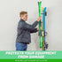 GoSports Wall Mounted Ski and Snowboard Storage Rack for 2 or 8 Ski Sizes