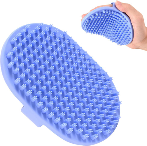 Dog Grooming Bath Brush, Rubber Brush for Shower Scrubbing & Soothing Massage, Ideal for Long & Short Haired Dogs and