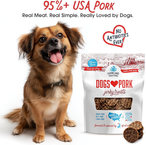 Farmland 2.5 (Pack 1). Traditions New Filler Free Dogs Love Pork Premium Jerky Treats for Dogs Pound
