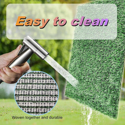 ELLOTY 35"X22.6" Dog Grass Pad with Tray - Indoor/Outdoor Artificial Turf Potty Training Mat for Large Dogs, Portable