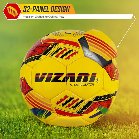 Vizari Stadio Match NFHS Soccer Ball, 32 Panel Hand Stitched Training Soccer Ball for Practice Sessions and Official