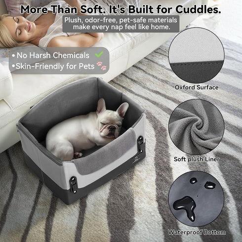 4 25lbs A Pet Dog Car Seats for Small Dogs Under Safety Travel Booster Seat with Patent Buckles, Adjustable Leash