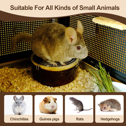 Arfubye Chinchilla Chinchillas, Ceramic Litter Box Corner Litter Box for Small Pets Round Potty Trainer Corner Litter