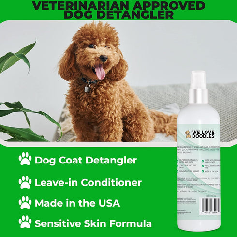 We Love Doodles Dog Detangler Spray - Leave-in Conditioner for Dogs - Dog Detangling Spray - Dematting Spray for Dogs