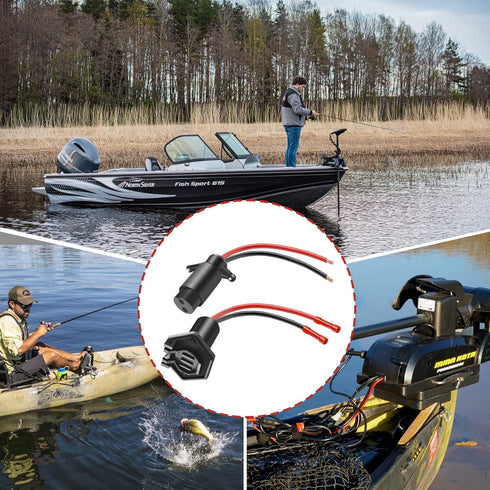 Trolling Motor Plug and Receptacle, 12v Compatible with Minn Kota Marine Boat, Waterproof Quick Connect