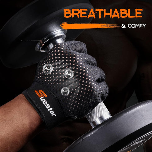SueStar 2022, Workout Gloves - Men Women Weight Lifting Gym Gloves with Full Palm Protection, Excellent Grip, Ultra