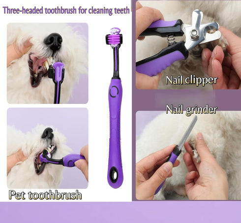 Kriopy Kit-9 Packs Set Trimming Pet Grooming Tools Dog Cat Grooming Kit Dog Cat Grooming Supplies Dog Cat Brush Dog