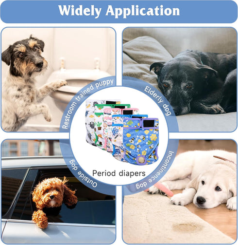 5pcs,Reusable Dog Diapers Female Dog Doggie Puppy Doggy Diapers Female, Period Panties in Heat, Lamb, XLarge