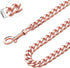 Dog Chain Leash - Rose Gold 15MM Heavy Duty with Leather Padded Handle, 5ft Length for Small Dogs