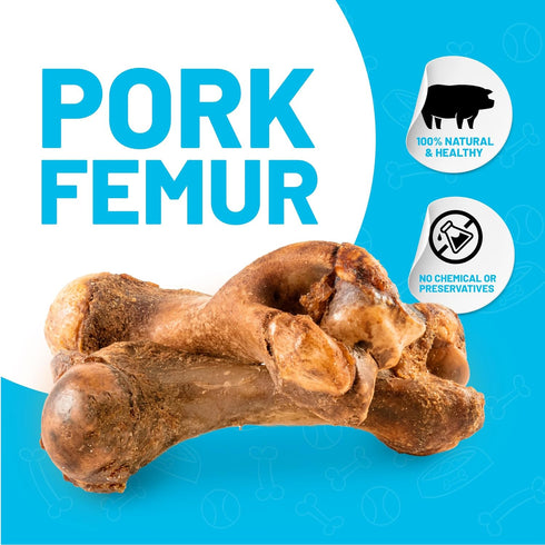Sitka Farms Dog Bones Pork Femur - 20 Count, Healthy 100% Natural Premium Treats for Medium and Large Breeds