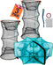 DHOEM 3 Pack Collapsible Hexagon Crab Trap, Cylindrical Crawfish & Bait Trap 12"x21"