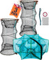 DHOEM 3 Pack Collapsible Hexagon Crab Trap, Cylindrical Crawfish & Bait Trap 12"x21"