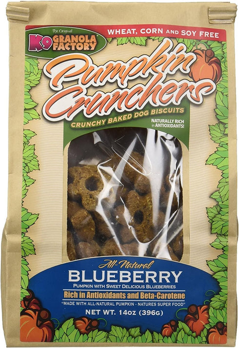 K9 Granola Factory (2 Pack) All-Natural Blueberry Pumpkin Crunchers Baked Dog Biscuits
