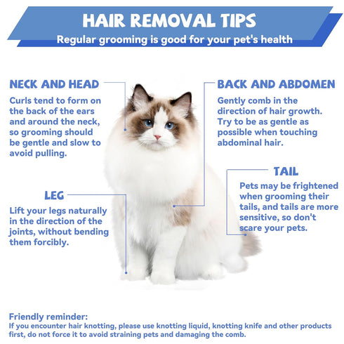 SUSOOK 8.5 Inch Dual Tooth Pet Comb for Mats and TanglesProfessional Grooming Comb Removing Excess Hair for Long-Haired