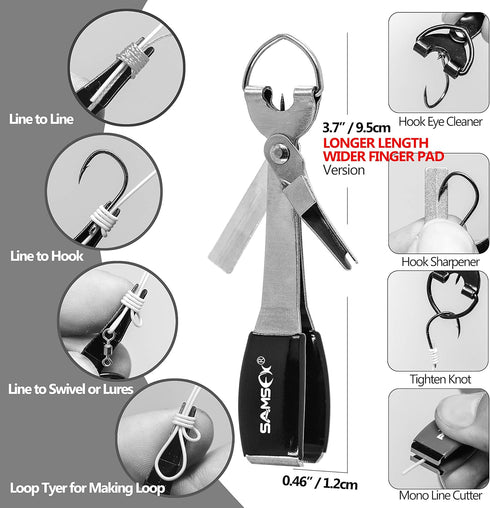 SAMSFX Multifunctional Fishing Knot Tying Tool, Fly Fishing Nippers, Quickly Tie Knots for Hooks, Lures, and Flies