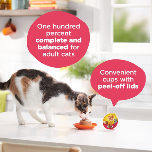 2.75 (Pack 12) Meow Mix Pat in Gravy Wet Cat Food with Real Chicken & Beef, Ounce