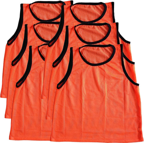 SS Scrimmage Set 12 Training Vests Soccer Bibs Adult of (Orange)