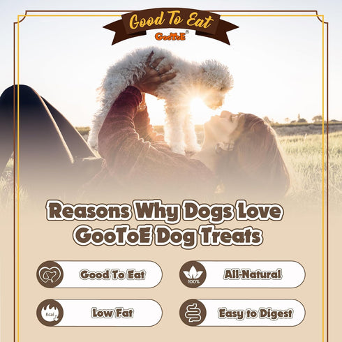 1 lb (Pack 3) Gootoe Dog Treats, Chicken Jerky for Dogs - Dog Training Treats; High-Protein, Gluten-Free