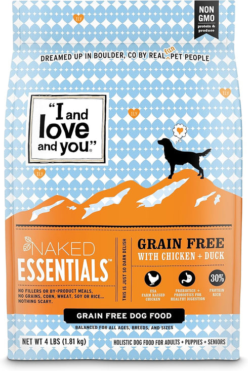 I and love and you Naked Essentials Dry Dog Food, Chicken + Duck, High Protein, 11lb Bag