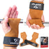 Weight Lifting Wrist Strap - Double Layer Leather Adjustable Neoprene Padded Gym Workout Lifting Hooks
