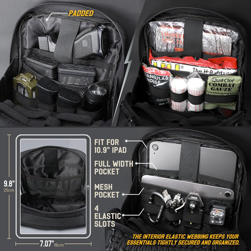 WYNEX Tactical Molle Admin Pouch, Utility EDC Organizer, Double Layer Design Medical EMT Attachment Bag