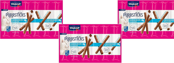 Vitakraft Chicken Purrsticks Cat Treats 18 Pack with Salmon