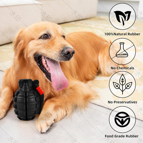 Dog Toys for Aggressive Chewers, Indestructible Chew Toys for Large Dogs, Durable Heavy Duty Dog Toy (Black)
