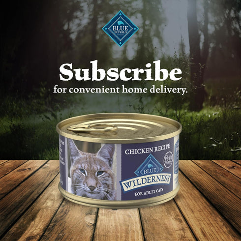 Blue Buffalo Wilderness High-Protein, Grain-Free Natural Wet Food for Adult Cats, Chicken Paté, 24-Pack, 3 oz Cans