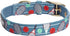 Blueberry Pet Sports Fan Tennis Canvas Adjustable Dog Collar, Teal Blue, Neck 13-16.5", for Medium Breed