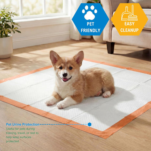 30 30 Inch 6-Layer (50) MED PRIDE Dog Training Pads with Adhesive Tabs & Attractant, Puppy Pee Pads, x Extra Large
