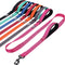 VIVAGLORY Traffic Handle Dog Leash with Two Padded Soft Handles, Reflective Training Lead, Pink