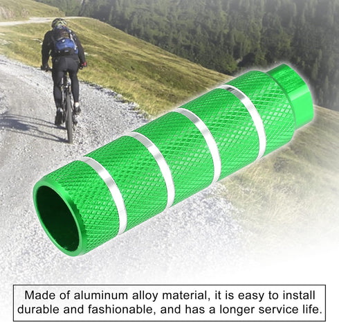 X AUTOHAUX 4pcs Aluminum Alloy Rear Foot Pegs, Universal Green Footrests for BMX MTB Bike Fit 3/8 Inch Axles