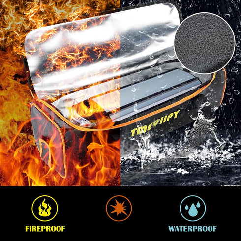(20 6.3 6.3in) TMEOIIPY Ebike Battery Bag - Large Capacity Safe Fireproof Lipo Bag for Charging and Storage - Portable
