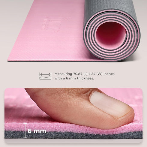 Sunny Health & Fitness Exercise Anti-Slip Yoga Mat, Durable Non-Slip Lightweight Cushioned Support for Yoga
