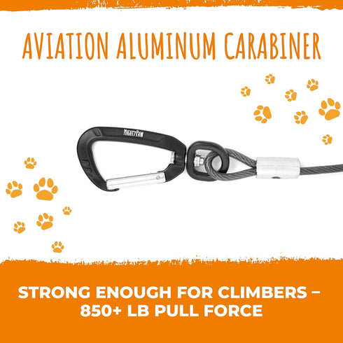 Mighty Paw Dog Seat Belt Vehicle - Chew-Proof Dog Belt with Aviation Aluminum Carabiner for Teething Puppies