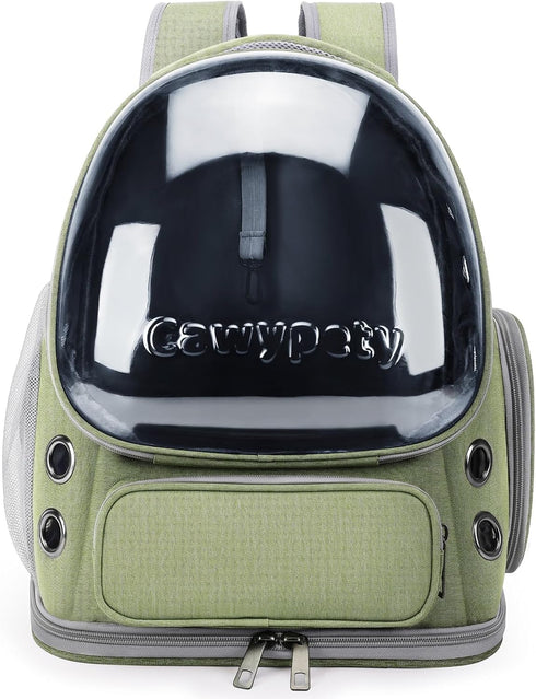 Cat Backpack Carrier - Breathable Bubble Pet Carrier for Small Dogs & Kitties up to 15lbs, Transparent & Foldable