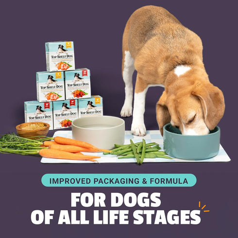 6 8.75oz Fresh Dog Food, All Natural Complete Meal or Kibble Topper, Shelf Stable Premade Wet Recipe with Added