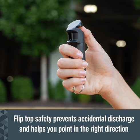 SABRE Pepper Spray, Maximum Police Strength OC Spray with Fast Flip Top, Key Ring for Easy Carry, 0.54 fl oz