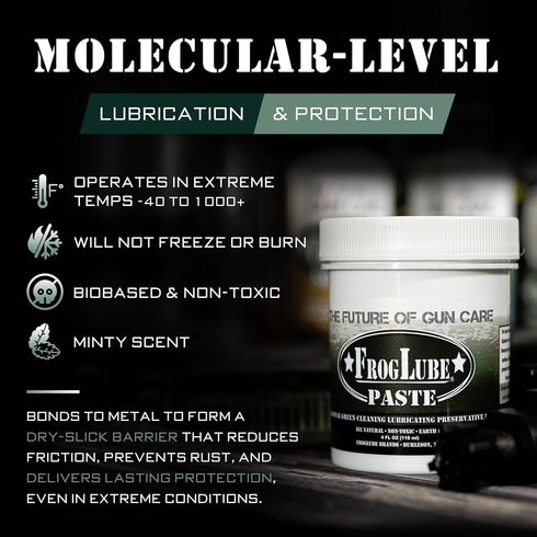 (4oz) FrogLube Paste - Gun Grease - Gun Lubricant - Metal Absorbing Gun Oil Lubricating Paste - Non-Toxic Gun Lube