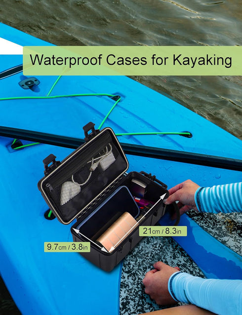 Waterproof Dry Box for Kayak, Phone Box with Pocket Mesh, Floating Case for Boating and Kayaking