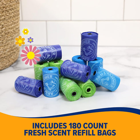 Hammer 180 9 14 Inches Arm & Easy-Tear Disposable Dog And Cat Waste Bags With Activated Baking Soda, Dog Poop Bags, x