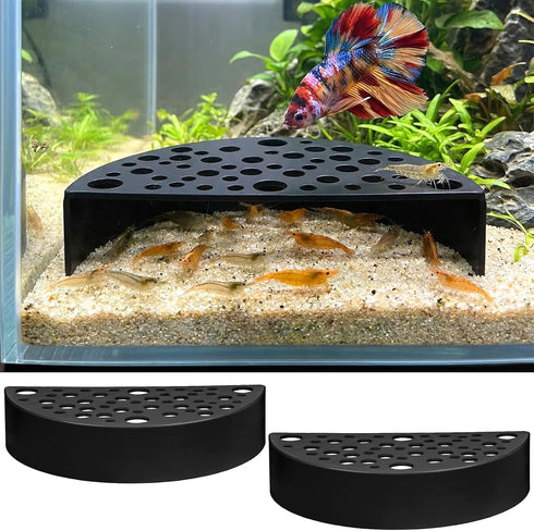 DOPENSPI 2 Pcs Shrimp Hides for Aquarium, ABS Plastic Aquarium Cave Shelters Small