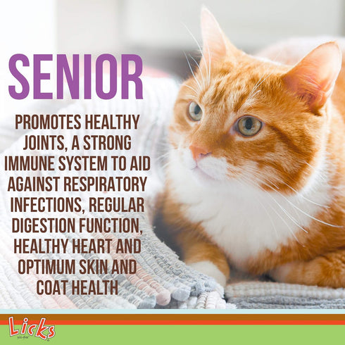 Licks Pill-Free Senior Cat Supplement - Joint Support & Digestion for Older Cats - 10 Use
