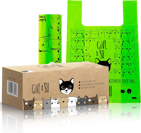 Certified Home Compostable Cat Litter Bags For Poop - 10% to Charity
